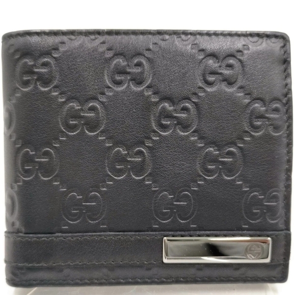 Gucci Other - Gucci Guccisima Purse (Coin Pocket) Wallet Black Leather with Silver Accent